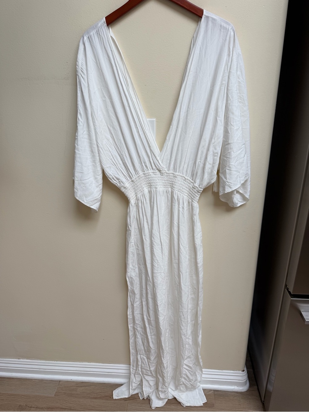 l*space White Smocked Swim Cover-Up